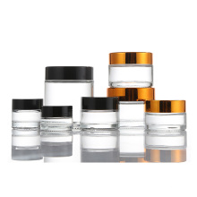 Custom design transparent glass cream jar for cosmetic face cream skincare cream oackaging 5ml 10ml 20ml 30ml 50ml 80ml 100ml